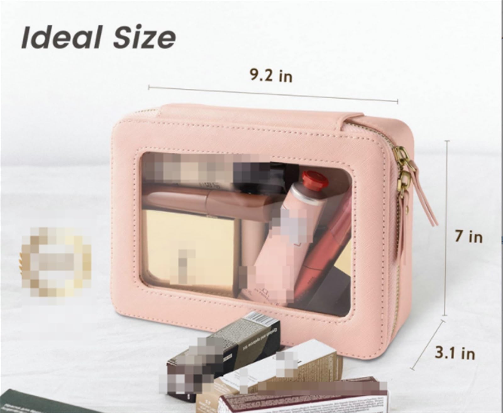 Kulturtasche Schminktasche Transparente Kosmetiktasche, Reise-Kosmetiktasche, Kulturbeutel, Damen, robuste Kosmetik-Aufbewahrungstasche Waschtasche Kosmetiktasche(White)