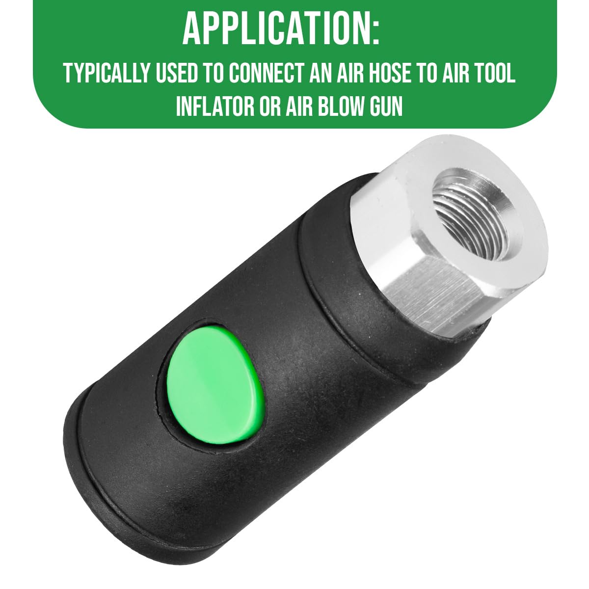 RayMagic 5 acopladores de aire industriales hembra de 1/4 pulgadas, acoplador de seguridad con botón, tipo I/M, desconexión rápida