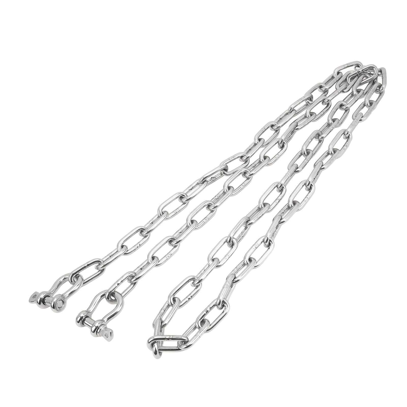 aqxreight Catena in Acciaio Inossidabile 316, 6,6 Ft con Golfari | 5/16in bow shackles, marine grade for boats yachts ships, duty link