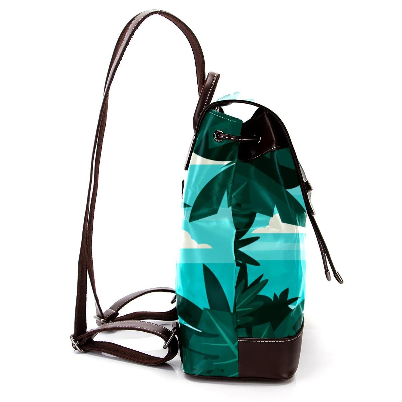 Retro paski boho mini sztuczna skóra plecak torebka, damski plecak torebka torba szkolna, Wielokolorowa 15