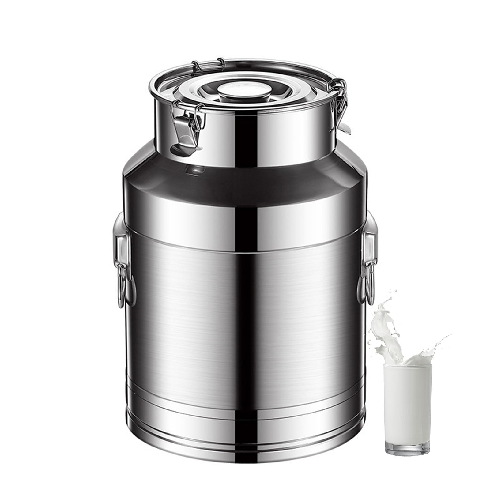 Latta per Latte Secchio di Stoccaggio in Acciaio Inossidabile 304 con Coperchio, Secchio per Latte Contenitore Ermetico per Conservare Vino, Olio, Latte, Cereali,42L(30 * 64cm)