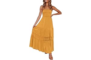 ZESICA: Flowing Mustard Yellow Summer Passion