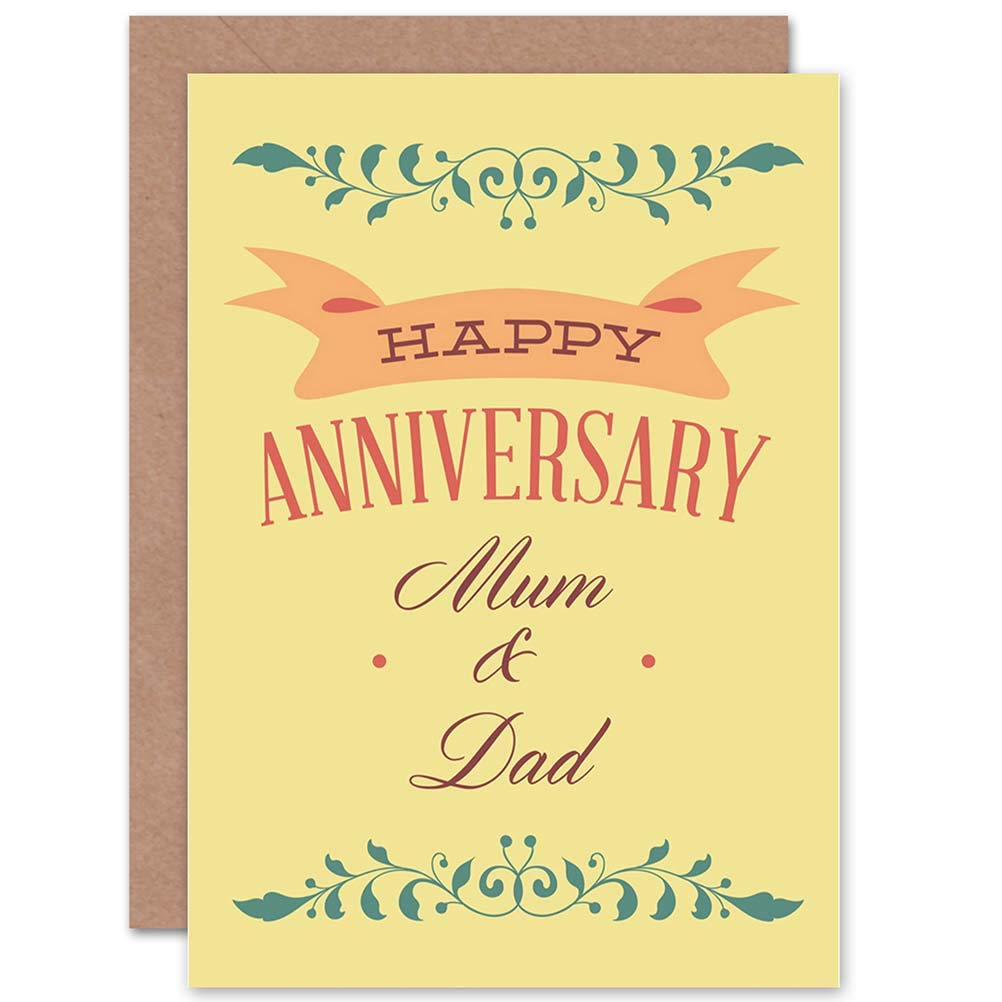 Wee Blue Coo WEDDING ANNIVERSARY HAPPY MARRIAGE MUM DAD ART GREETINGS GREETING CARD