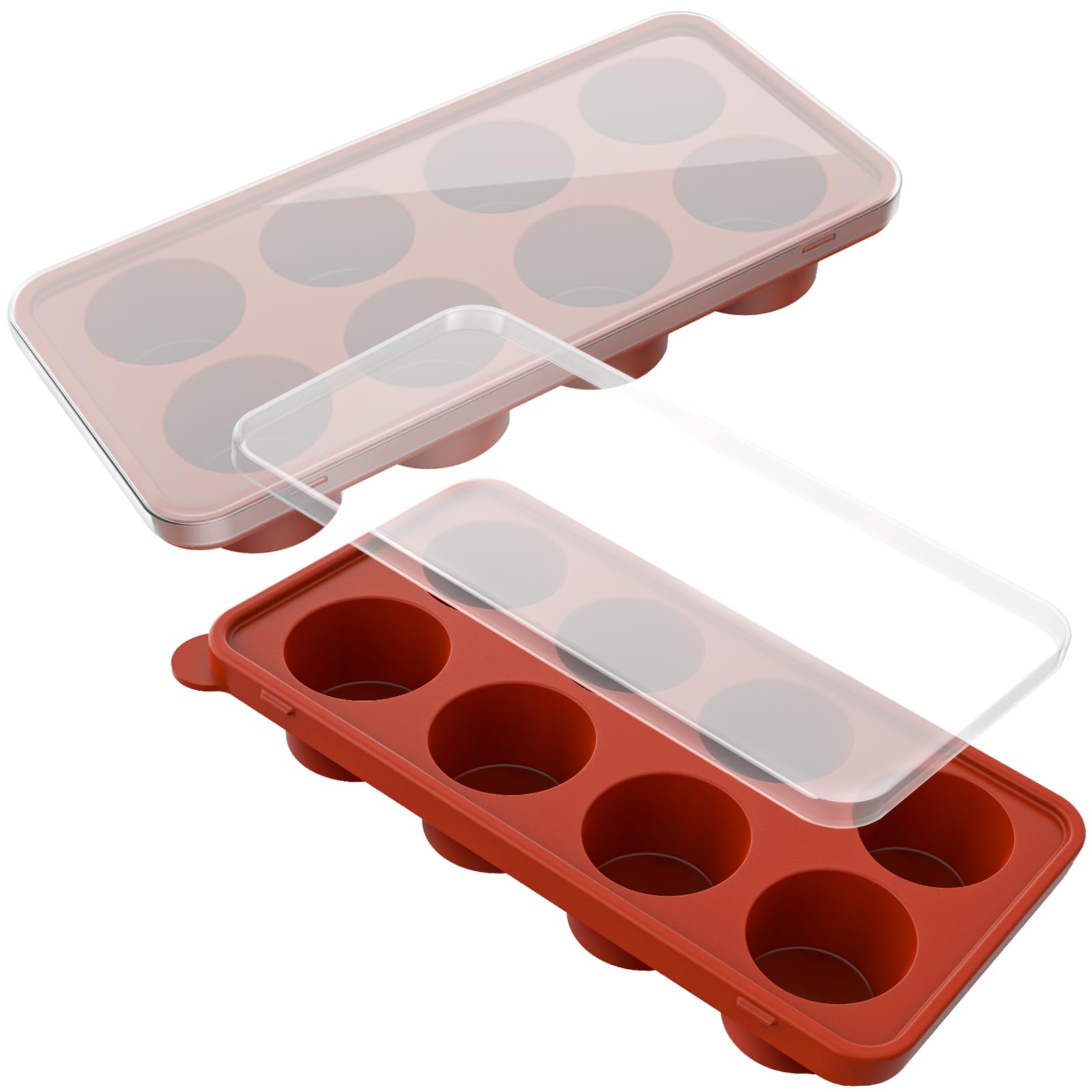 Webake Silicone Cookie Dough Freezer Tray with Lids, 2 Pack Cookie Dough Mold for Freezing and Storing Consistently Sized Cookies, Butter, Garlic, Sauce, Great for Portioned Baking Egg Bite, Peanut