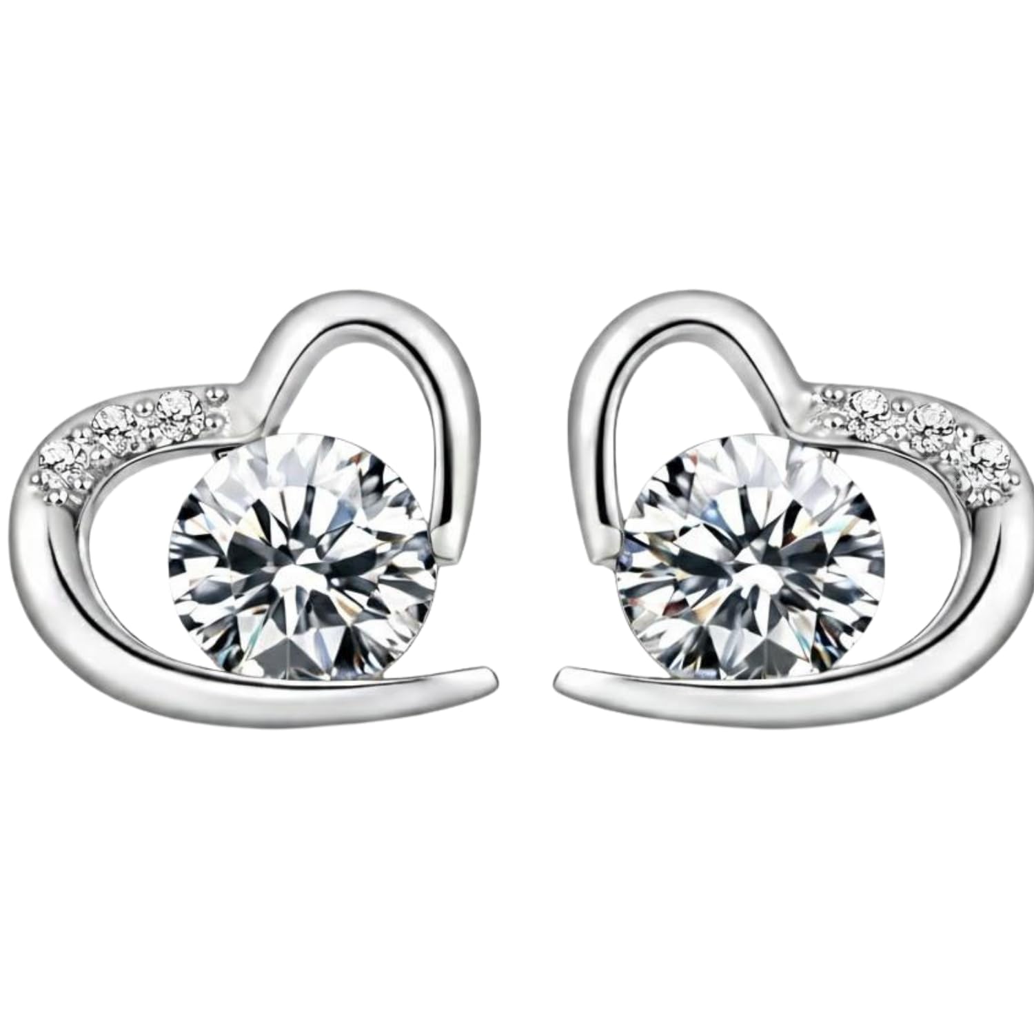 ®Pendientes Corazón Mujer Plata de ley 925 Elegantes Regalo Mujeres y Niñas Aretes de mujer Pendientes Niña Pequeños