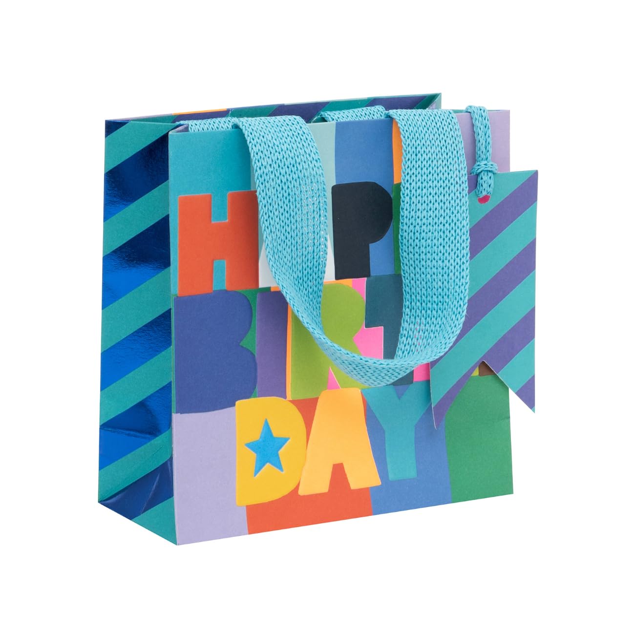 Glick Small Vivid Cobalt Gift Bag, Luxury Recyclable Bag for Special Gifts, 14 x 14 x 6 cm, Blue โ image 1