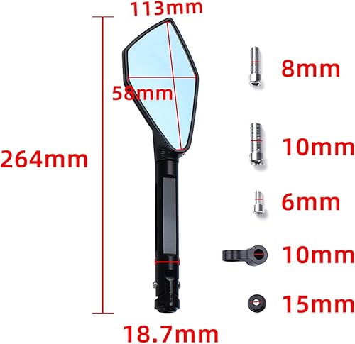 Miniatura 6 de Motorcycle mirror CNC Motorcycle Bluish Reverse Side Mirrors Motorbike Rear View Mirrors For Yamaha XMAX 125 250 300 400 X-MAX 2017 2018 2019 2020