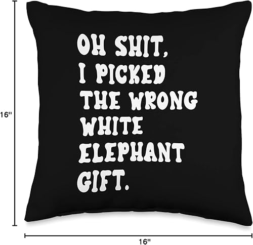 Miniatura 4 de Funny Oh Shit White Elephant Gifts for Adults Humorous Oh Shit - Almohada de elefante blanco para adultos menores de 15 años 20 pulgadas 16 x 16