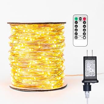 164FT 1000 LEDs Fairy Lights Plug in,2 LED Space,Warm White