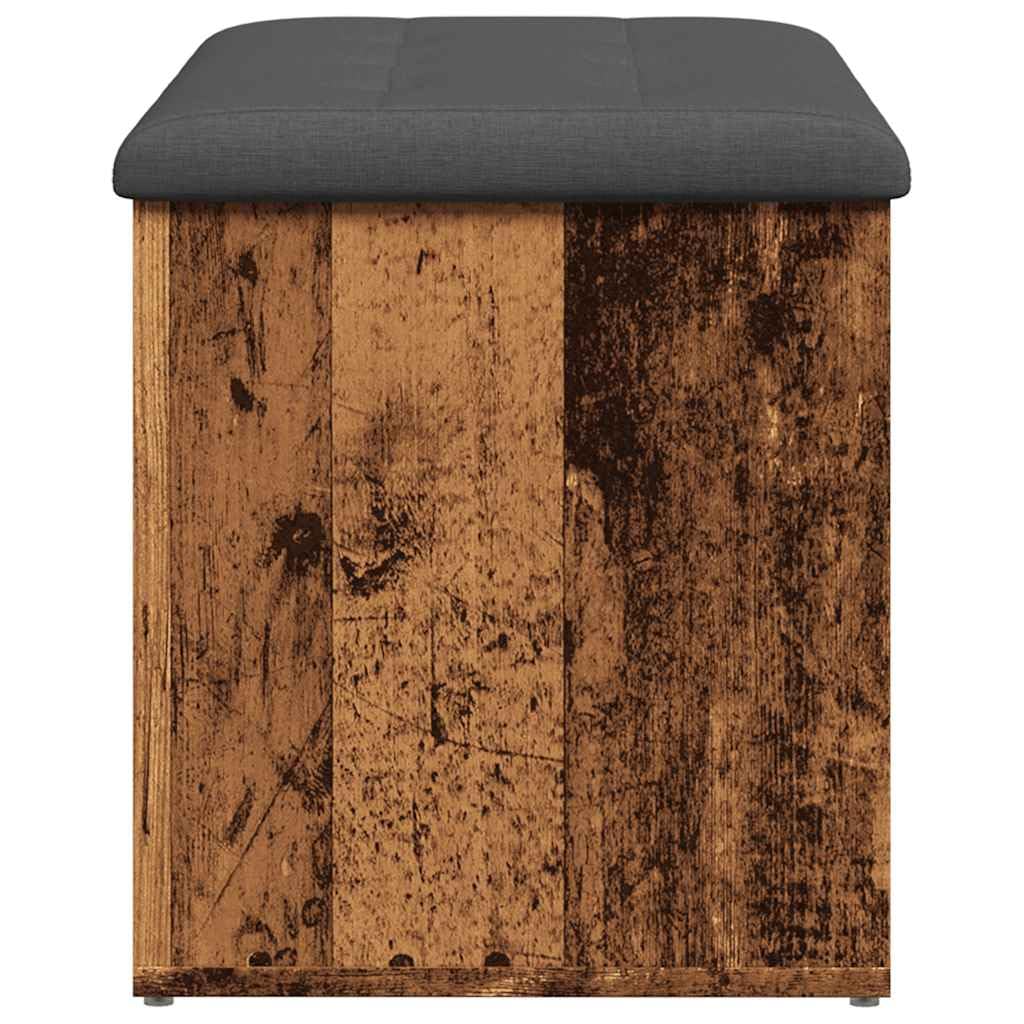 Ławka do siedzenia z miejscem do przechowywania, imitacja starego drewna, 82 x 42 x 45 cm, materiał drewnopochodny, ławka do garderoby, ławka na buty z klapką i półką, uniwersalna ławka do