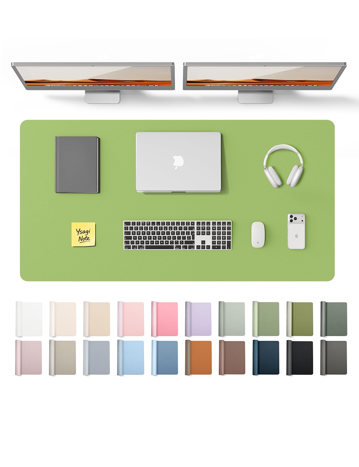YSAGi Leather Desk Mat, Large Mouse Mat, Non-Slip Desk Pad, Waterproof Leather Table Protector Writing Pad for Office and Home (60 x 35 cm, Black) — view 63