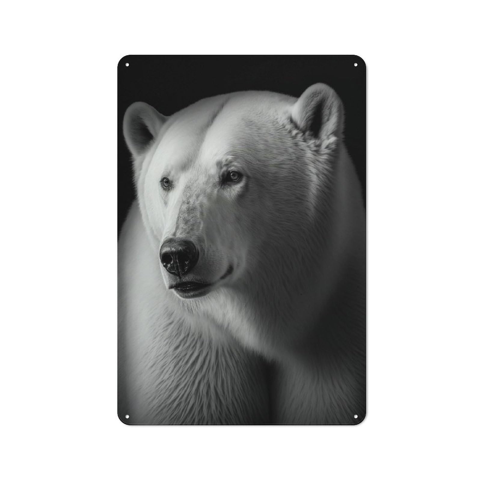 Junmoney Style-3 30X20cm Retro Metal Sign With Portrait Of A Polar Bear For Living Room Or Hallway, For Living Room Decor Lovers Refreshing A Room In Autumn