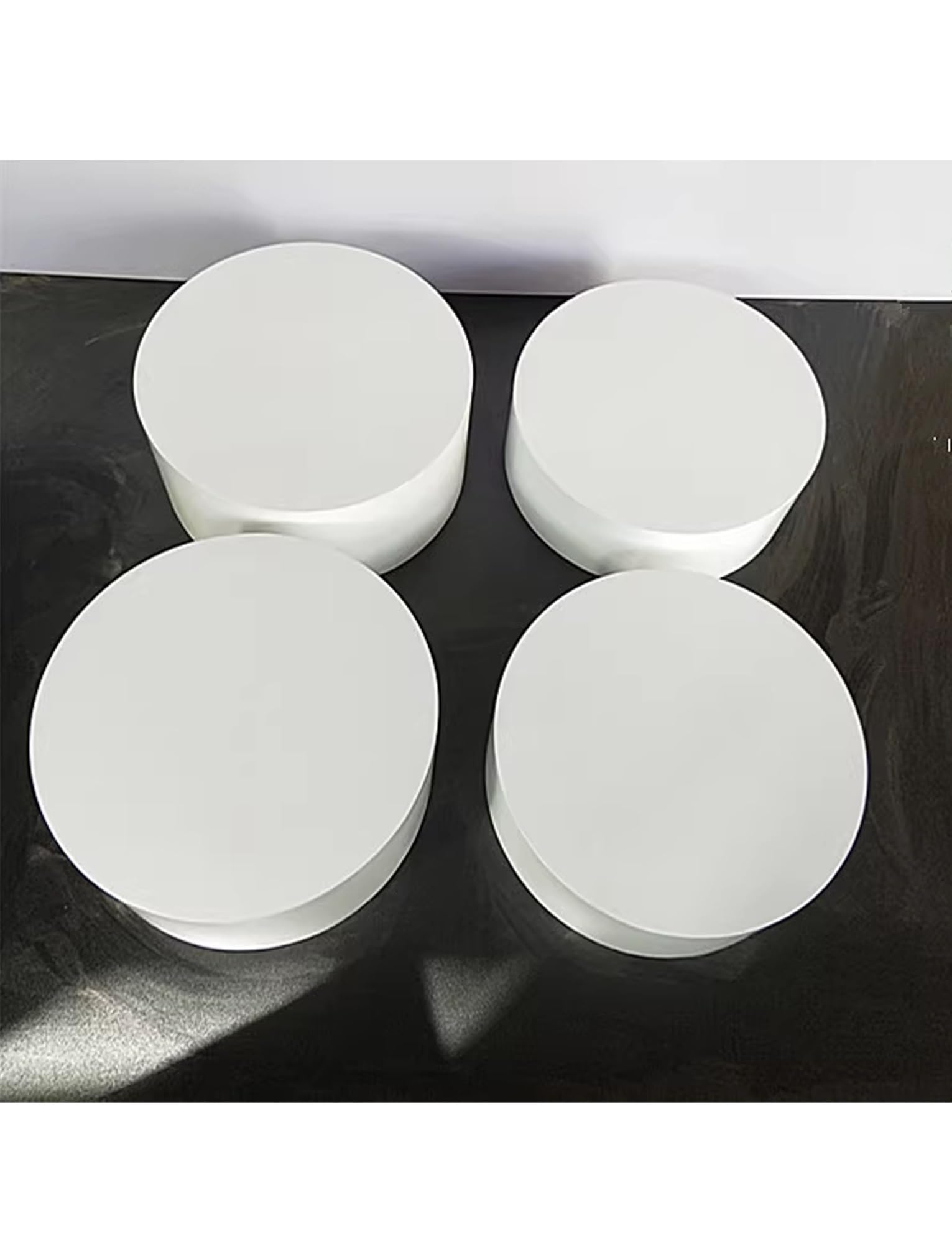 Round Display Pedestal Stand Event Decor Plinth Stands for Clothing/Bridal Shop Platform Base Risers for Mannequins/Shoes/Bags(Milk,80x20cm)