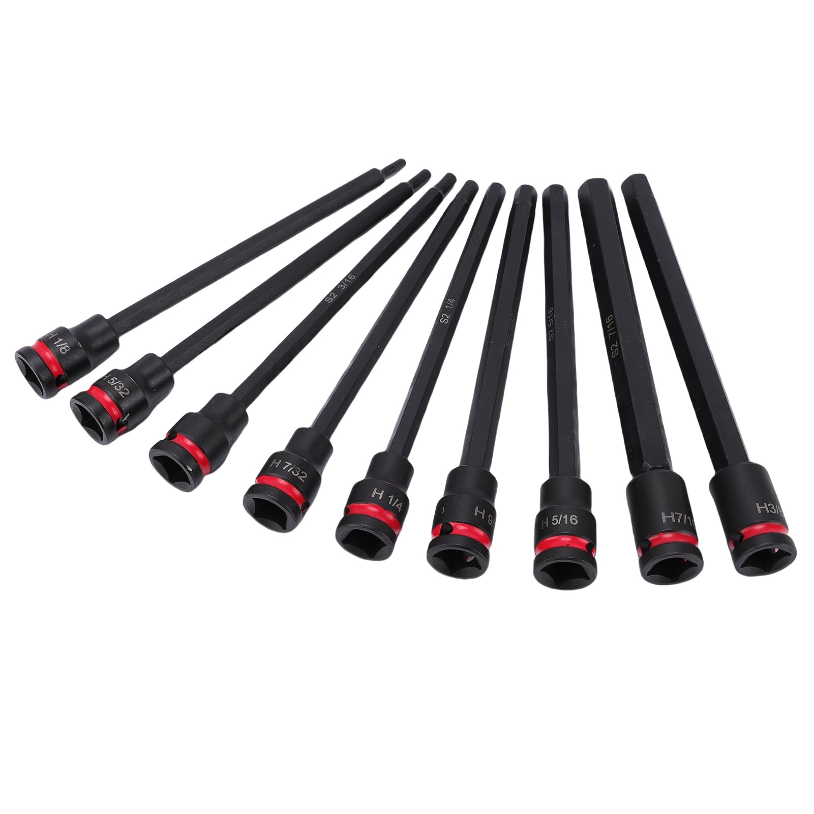 Set di Bussole da 3/8 Set di Bussole Esagonali a Impatto Durevole a Lunga Portata per Manutenzione Fai da Te 20 Pezzi in Acciaio Legato S2 in Custodia Stampata a Soffiaggio