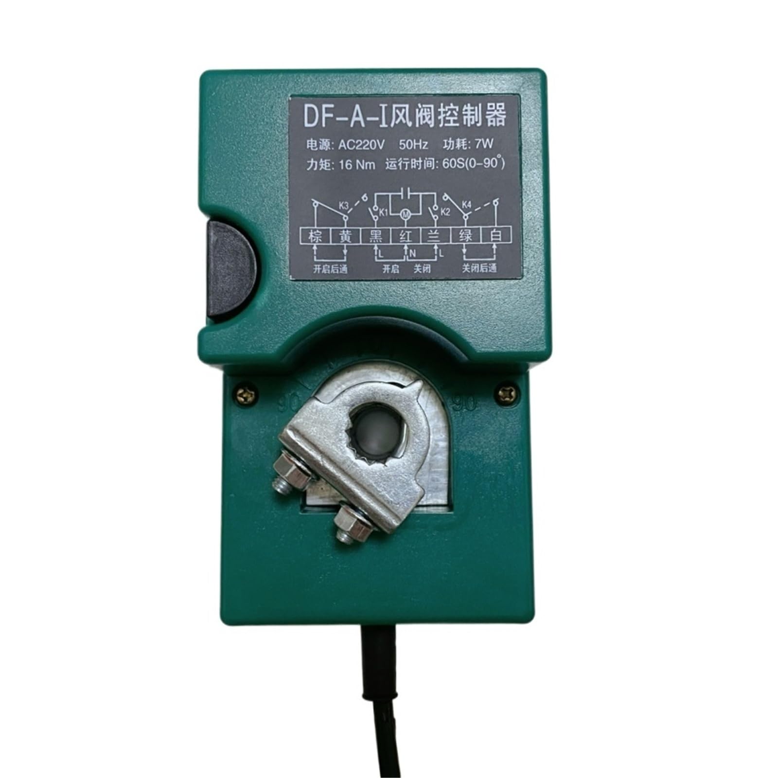 Trgyjgkf One Color Electric Air Valve Actuator Df-A-I Controller 220V/24V Manual Electric Mechanism Volume Regulating(Ac220v 17S (Green))