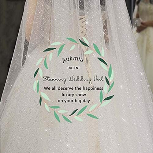 Miniatura 7 de Aukmla Sparkle Catedral velo de novia largo con purpurina velos de novia con peine para mujeres y novias