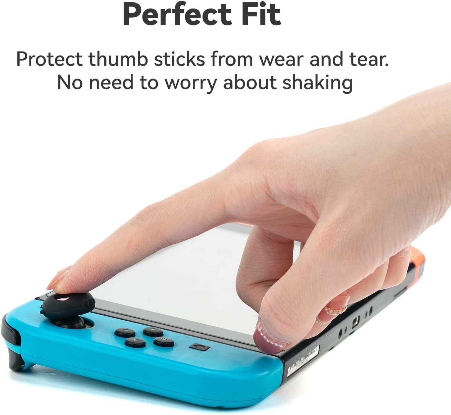 GeekShare Lindo Halloween Joycon Tapa de Agarre para Pulgar de Silicona, Cubierta de Joystick Compatible con Switch/OLED/Switch Lite, Paquete de 4 - Sweetheart Cranium