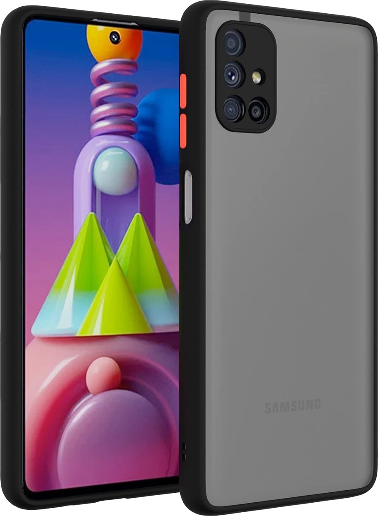 Glasgow Back Cover for Samsung Galaxy M51 Matte Finish Translucent Back Case Cover (Camera Protection) - Black (B097PL644F) Amazon Price History, Amazon Price Tracker