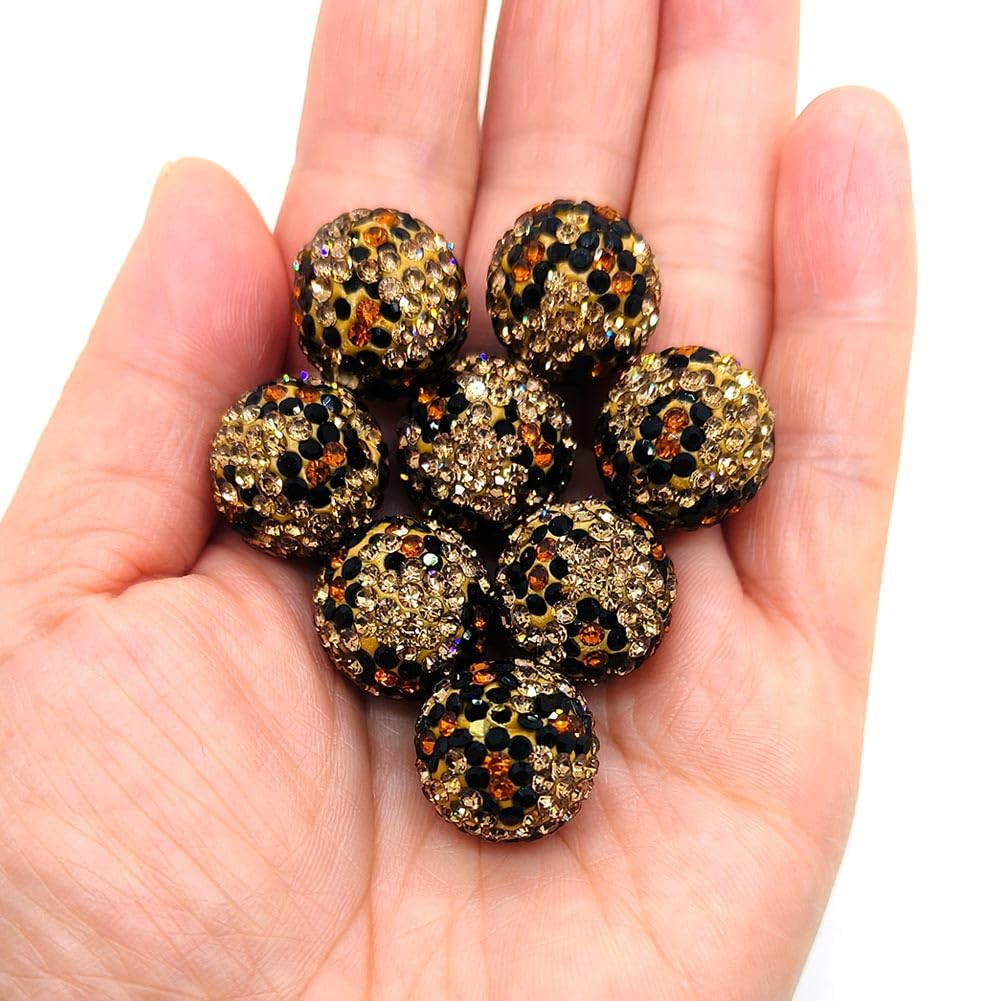 YIQIFLY Decorative Multicolored Crystal Balls, Set of 10, 16mm Diameter, for Jewelry Bracelet Necklace Pen Bag Chain Making Crafts Beading Supplies (