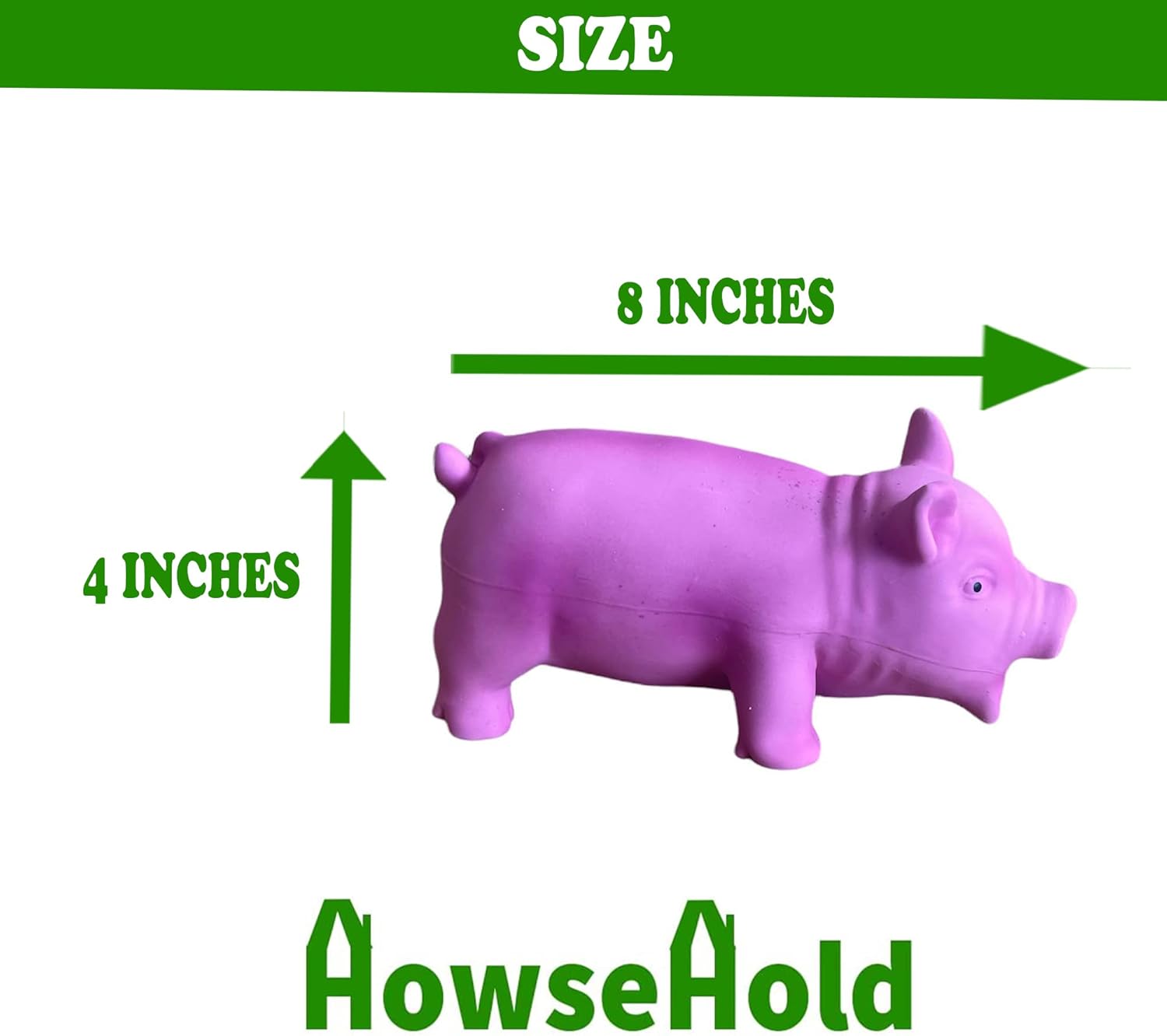 Squeaky Pig Dog Toy Grunting Oinking Squeaky Latex Pig 8″ [1 Pig] 1 Pig