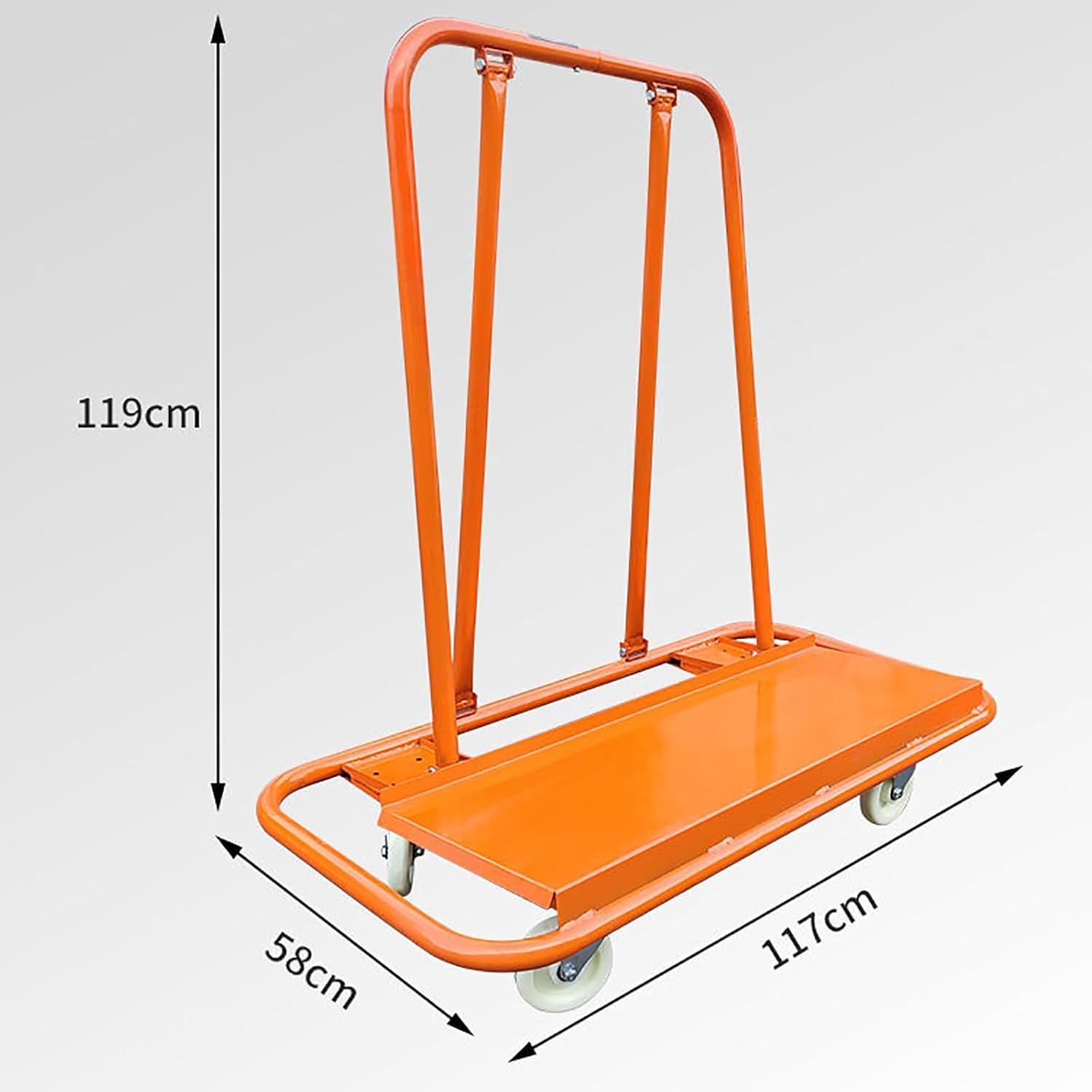 Carrello per cartongesso Resistente, con capacità di carico di 2200 libbre (Circa 1000 kg), a 4 Ruote, Ideale per spostare Pannelli, Compensato e mobili.