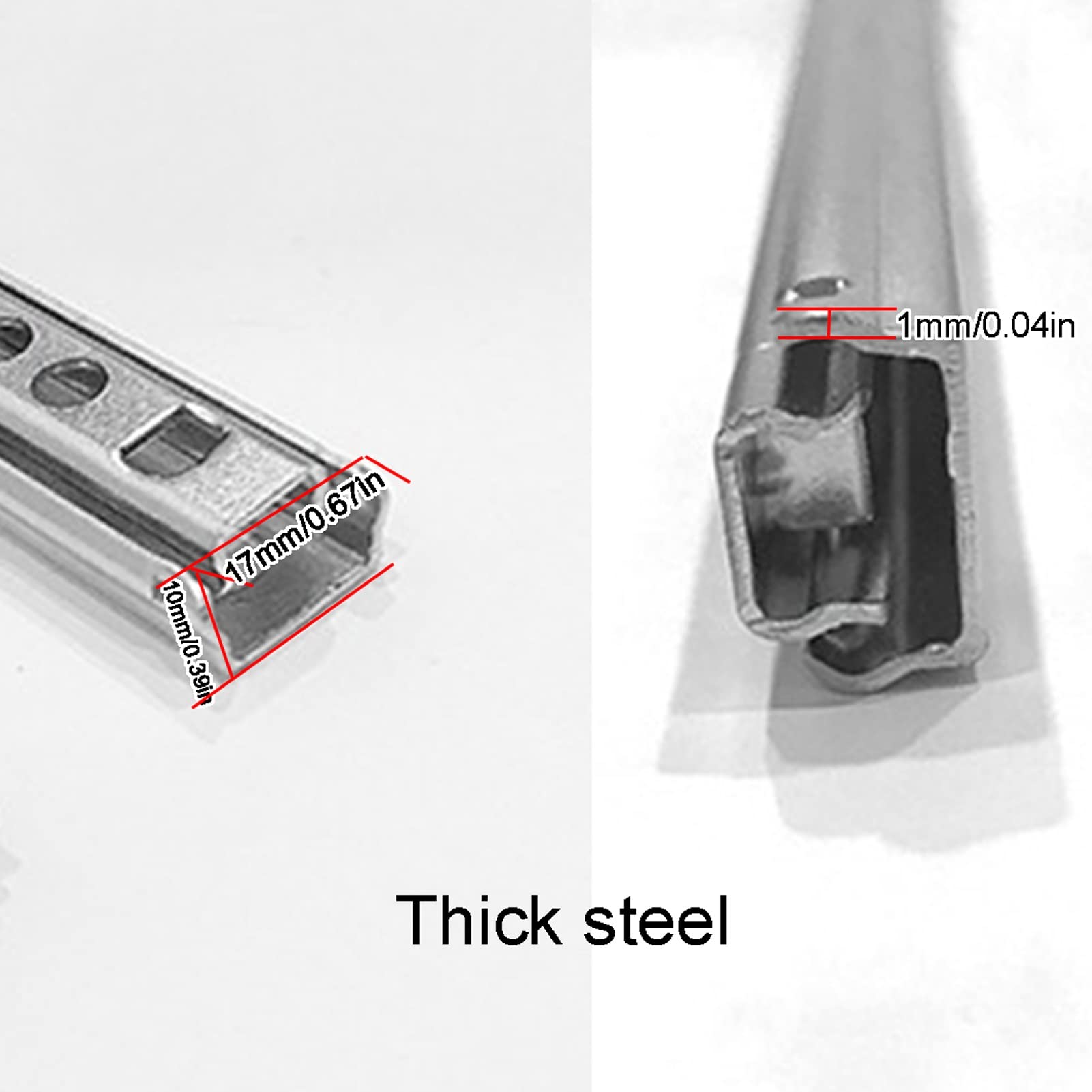 Guías para cajones, guías con rodamientos de bolas de acero macizo, guías de tracción bidireccionales, un par de guías para cajones gabinetes de baño (342 mm/13,46 pulgadas)