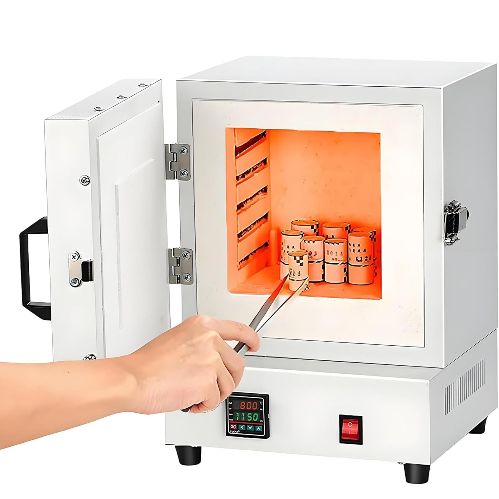 SHYFXHONG 2000W Melter Furnace Oven Pottery Kilns, Electric Kiln for Pottery at Home, Hi-Temp 2102℉/1150℃, Melting Furnace with Controller, for Jewelry Making, Clay Pottery Ceramic DIY