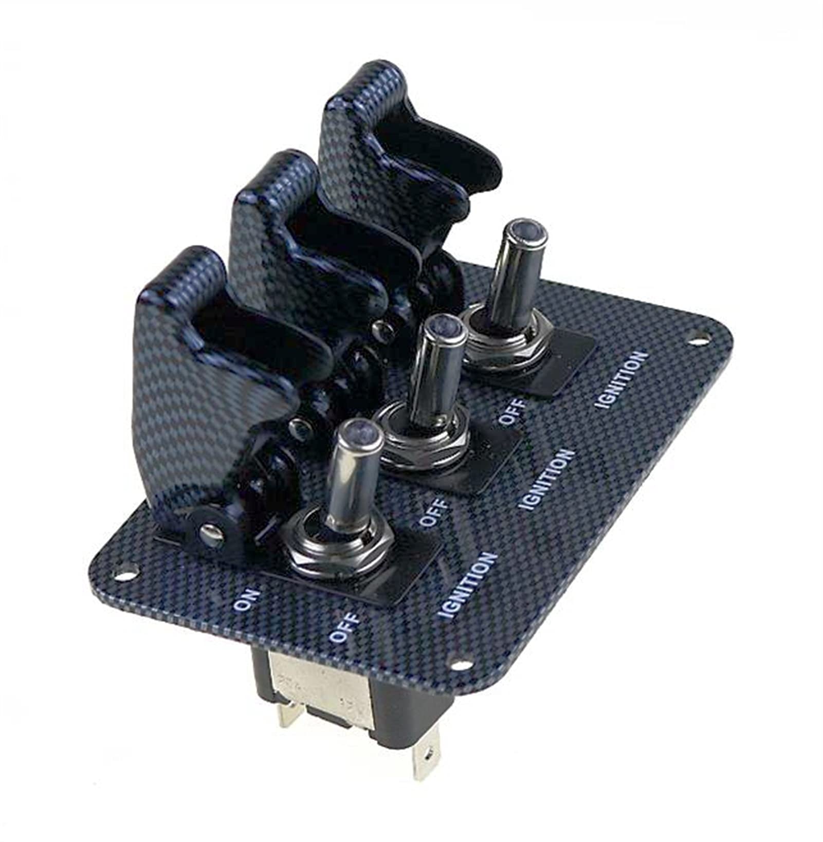 Interruptor de panel de fibra de carbono de 12V para camper y rutas todoterreno