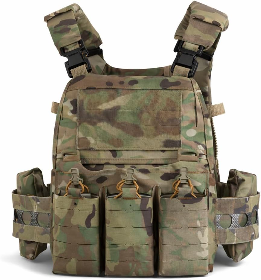 UniPro VE-75 Tactical Vest, Quick Release Adjustable Waist & Shoulder, Triple 7.62 5.56 Mag Pouch, 500D Nylon