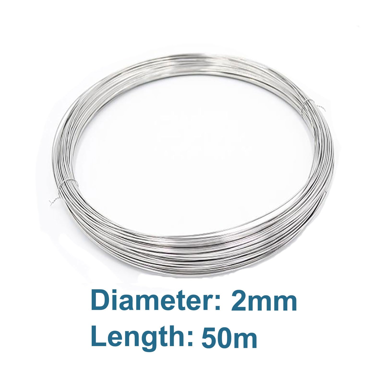 1 Stück 304 Edelstahldraht, 0,2–2,0 mm, 50 m – langlebiger, harter Draht for Bildhauen, Basteln, Perlensticken und for DIY-Projekte(3mm)