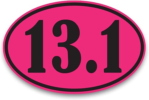 Magnet Me Up Calcomanía magnética ovalada negra de media maratón 13.1, 4 x 6 pulgadas, imán automotriz resistente para automóvil, camión, SUV