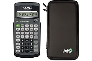 TI-30XA Scientific Calculator + WYNGS Protective Case Black.
