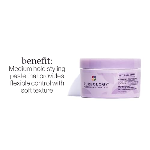 Miniatura 2 de Pureology Pasta de textura Style + Protect Mess It Up | Para cabello teñido | Textura y brillo de fijación media | Sin sulfatos | Vegano | Embalaje
