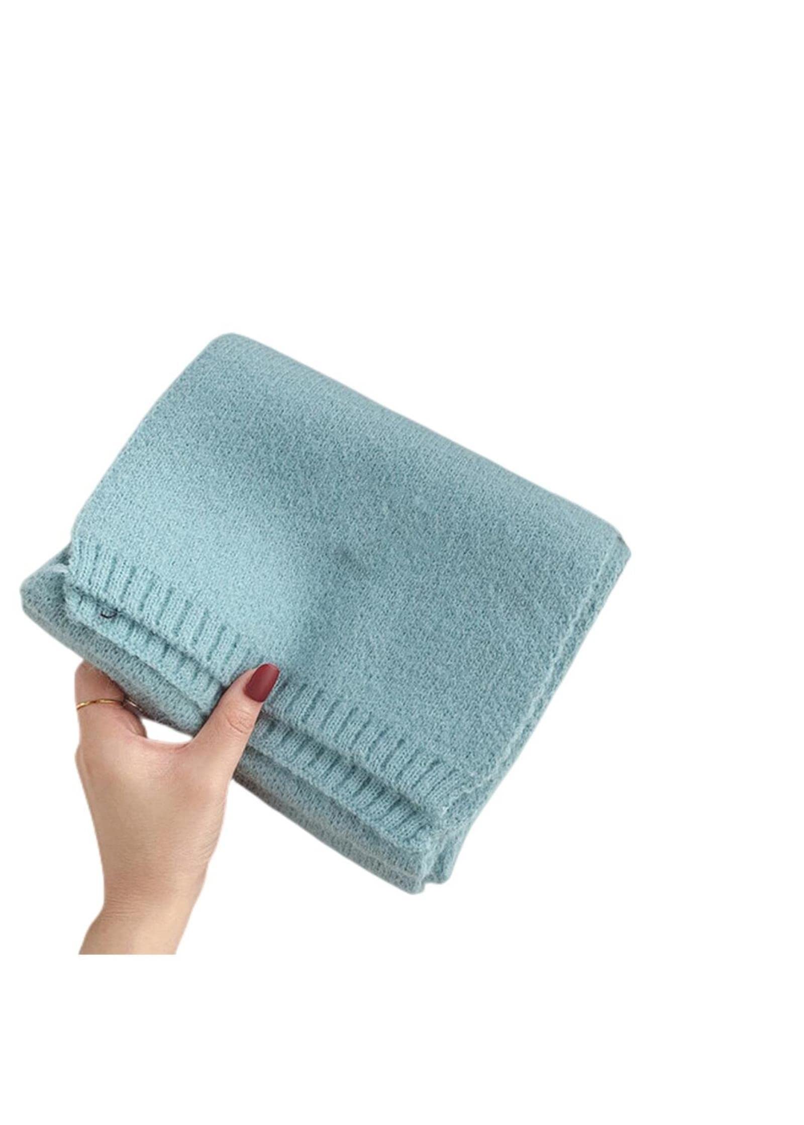 Bufandas De Punto Mujeres Autumn Invierno Color Sólido Bufanda Slim Tecklefief Suave Marrón Blanco Tibio Tibio Cuello De Lana Pashmina Chal