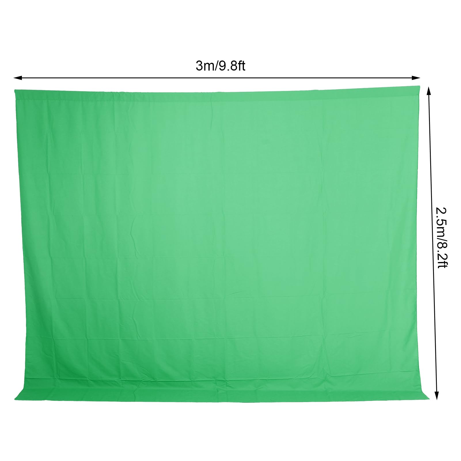 Sfondo con schermo verde per la fotografia Foglio di sfondo virtuale con schermo verde di grandi dimensioni per riunioni di fotografia in streaming 3x2,5 M