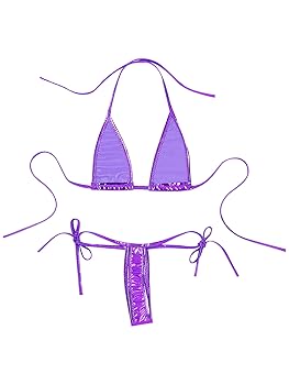 Amazon | IEFIEL 過激 セクシー マイクロ ビキニ 2点 極小 光沢