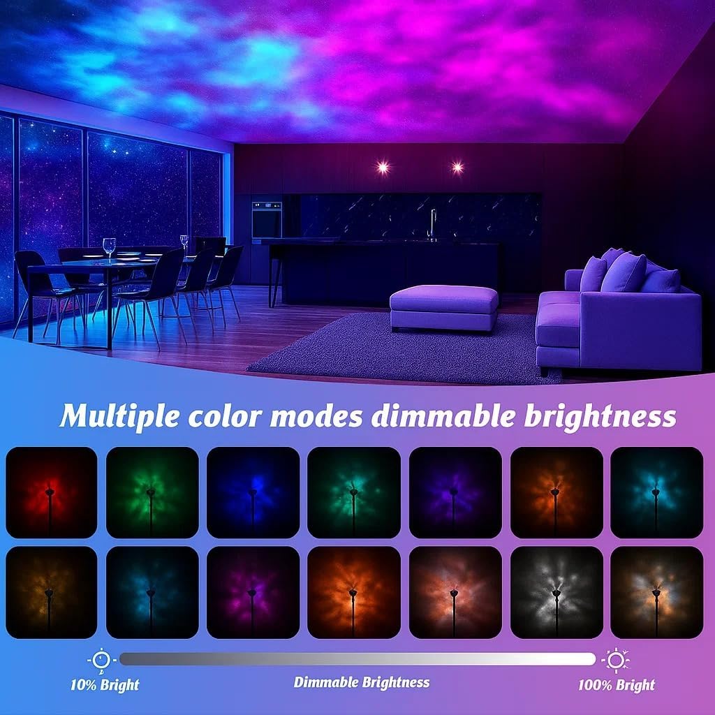 Magical Northern Lights for Your Room - Aurora Borealis Night Light Projector, Rechargeable 16 Colors Mood Lighting with APP Remote for Room Decor (16 Colors + Remote Control, Wired)