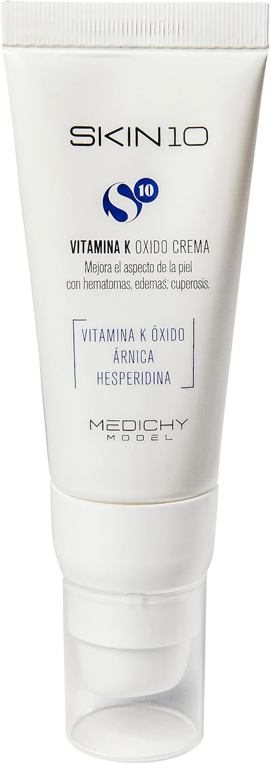 MEDICHY MODEL – Skin10 Vitamine K Oxide Crème – Vermindert vasculaire vlekken, blauwe plekken, couperose, oedeem – Antioxidant Formule – 30 ml
