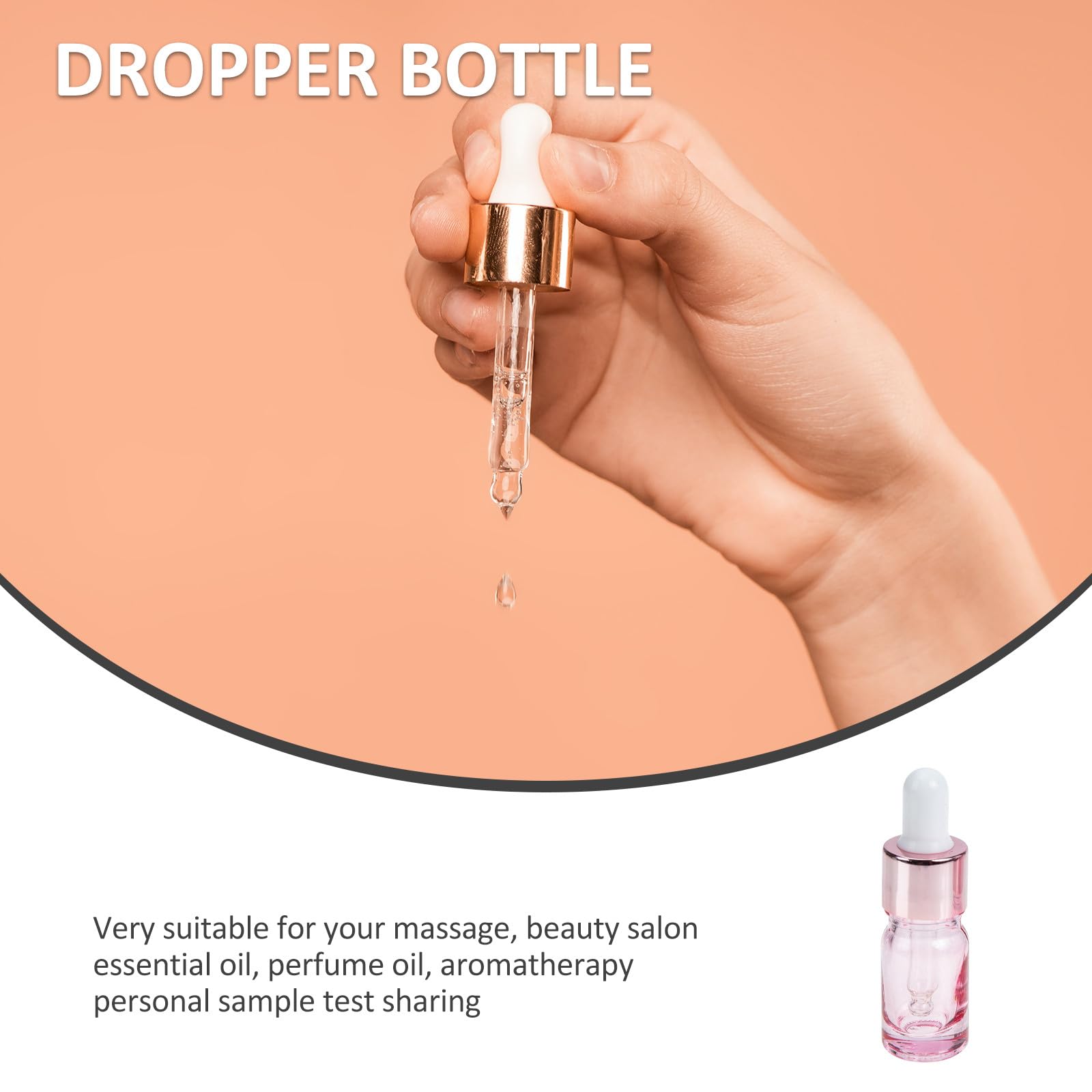 35 Stück 5ml Glas Tropfflaschen mit Roségold Pipette Nachfüllbare Kosmetikfläschchen für Parfüm und Ätherische Öle Reise für Flüssigkeitsbehälter