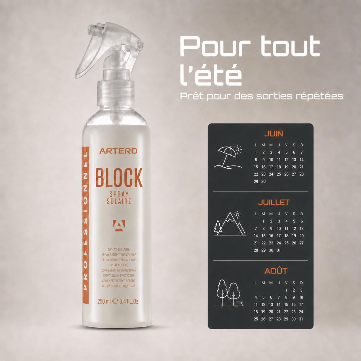 ARTERO Block. Crème Solaire pour Animaux de Compagnie. Protège Le Pelage des Effets des Rayons UV et infrarouges.