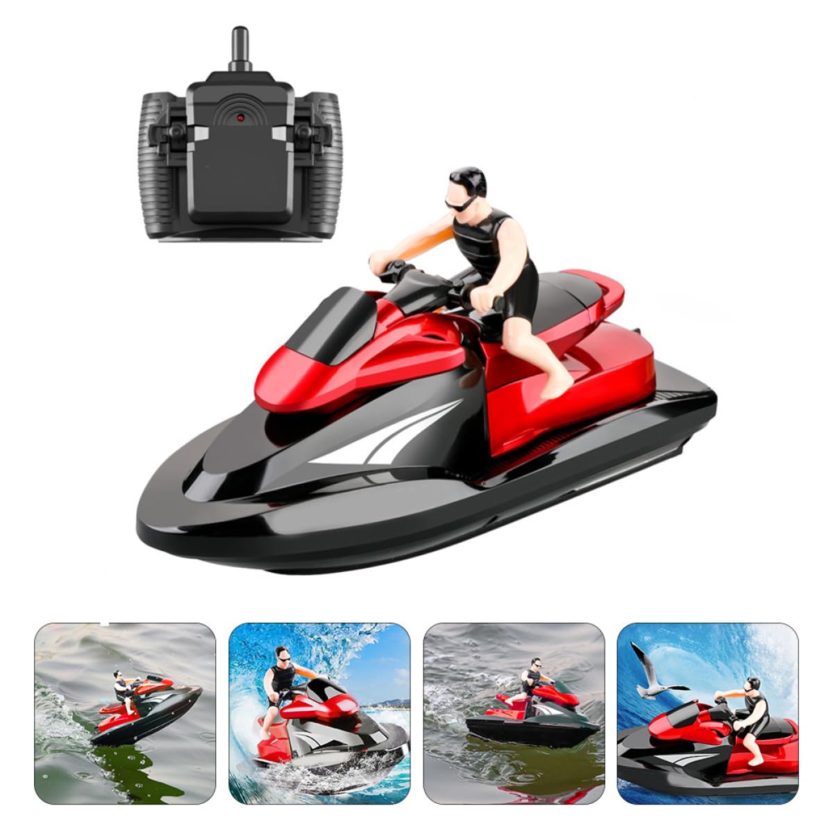 Abaodam Barco RC Rápido 2, 4 GHz 1 Pieza Abs Rojo Juguete Teledirigido
