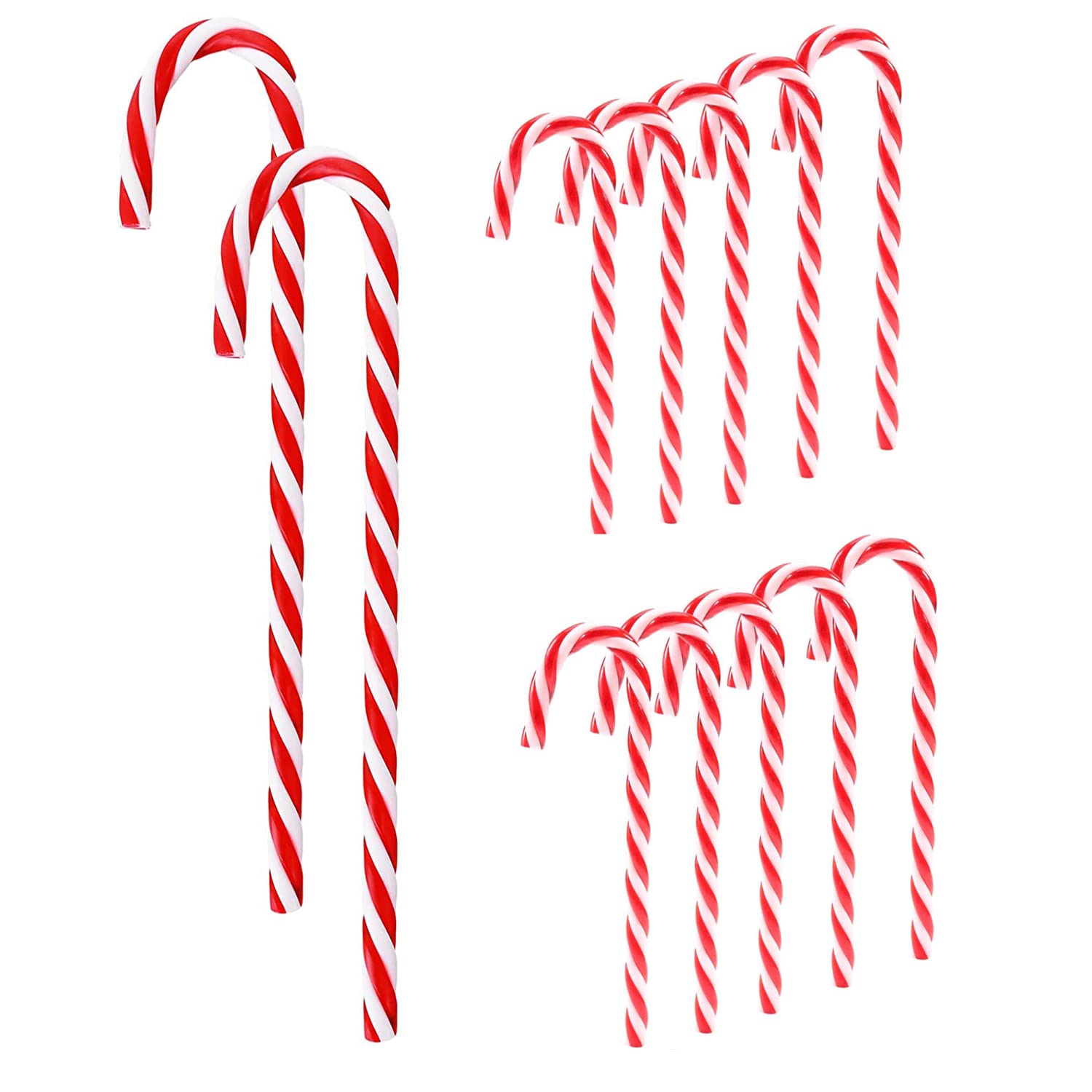 Absok Rot,Weiß 12Pcs Plastic Candy Canes Christmas Tree Hanging Ornaments For Family Party (Red+White)