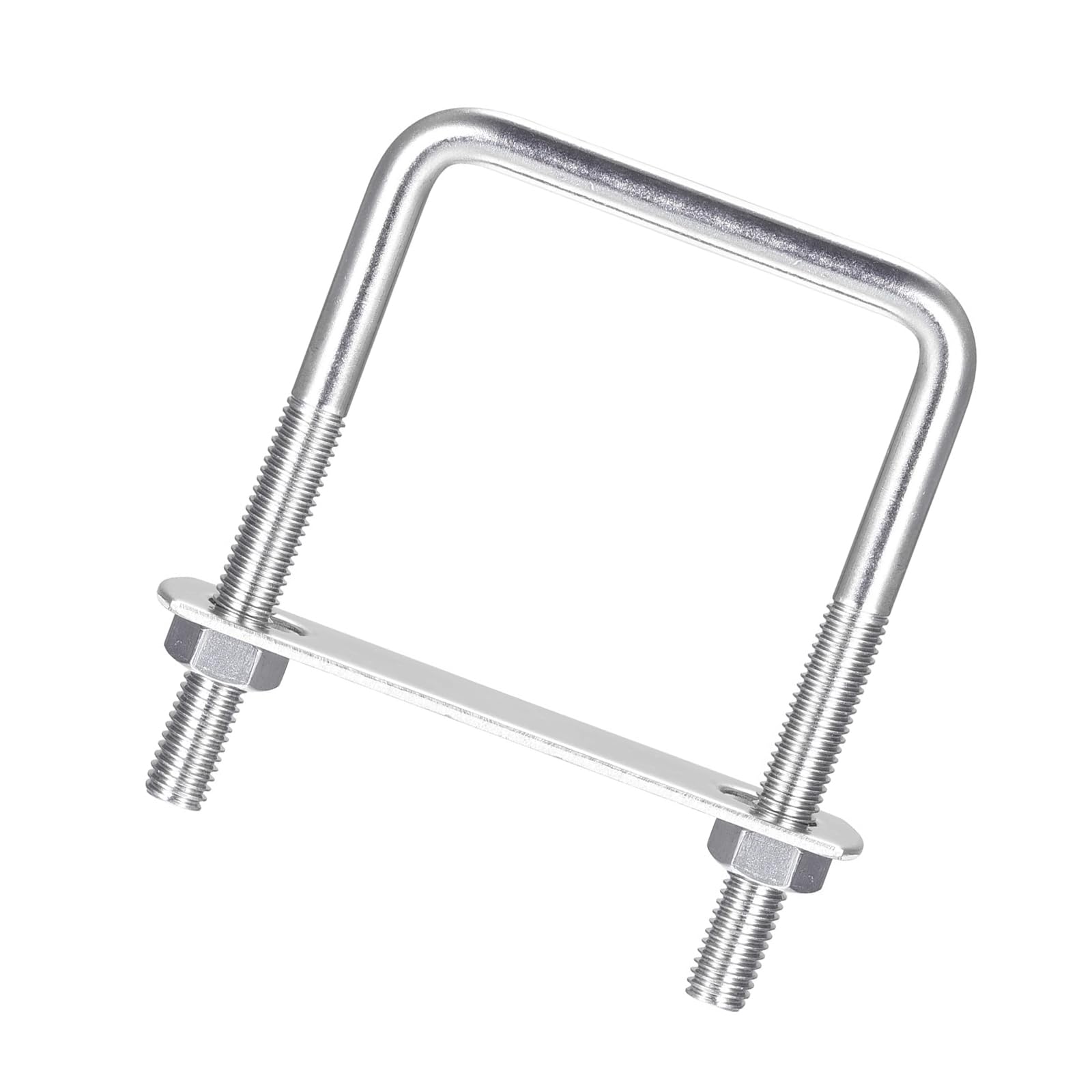 Unifizz Square U-Bolt,3 Set 304 Stainless Steel M8 U Bolts 60mm(2.44") Inner Width 90mm Length with Nuts and Frame Plate for Automobiles Boat Trailer