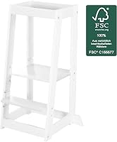 Učiaca veža roba Montessori - Bezpečný stupienok pre deti - Pomocník do kuchyne - Max. 80 kg - Drevo s certifikátom FSC - Biela 2