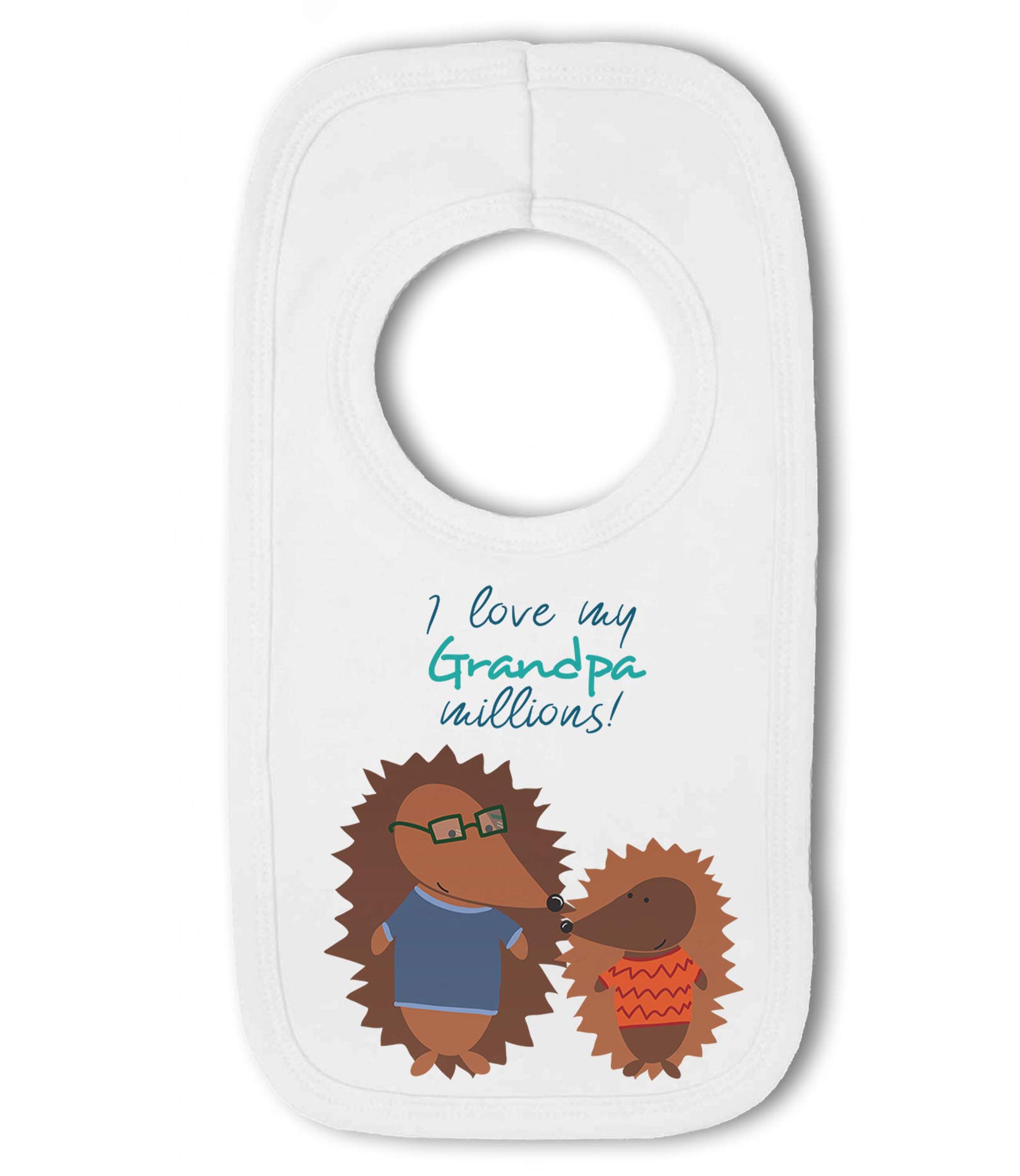Make It Love It Sell It Men's White - I Love My Grandpa Millions! (Hedgehog) - Baby Pullover Bib, Boy Or Girl