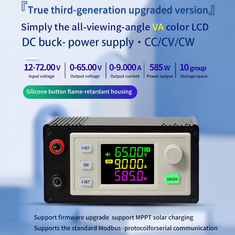 Modulo Alimentazione Step-down, XY-6509X DC-DC 585W 9A 12V-72V a 0,5V-65V Convertitore Buck MPPT a Tensione Continua Costante