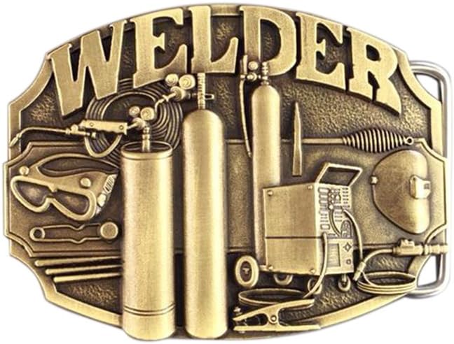 JEAN'S FRIEND Vintage Bronze Plated Welder Trades Tradesman Belt Buckle US Stock