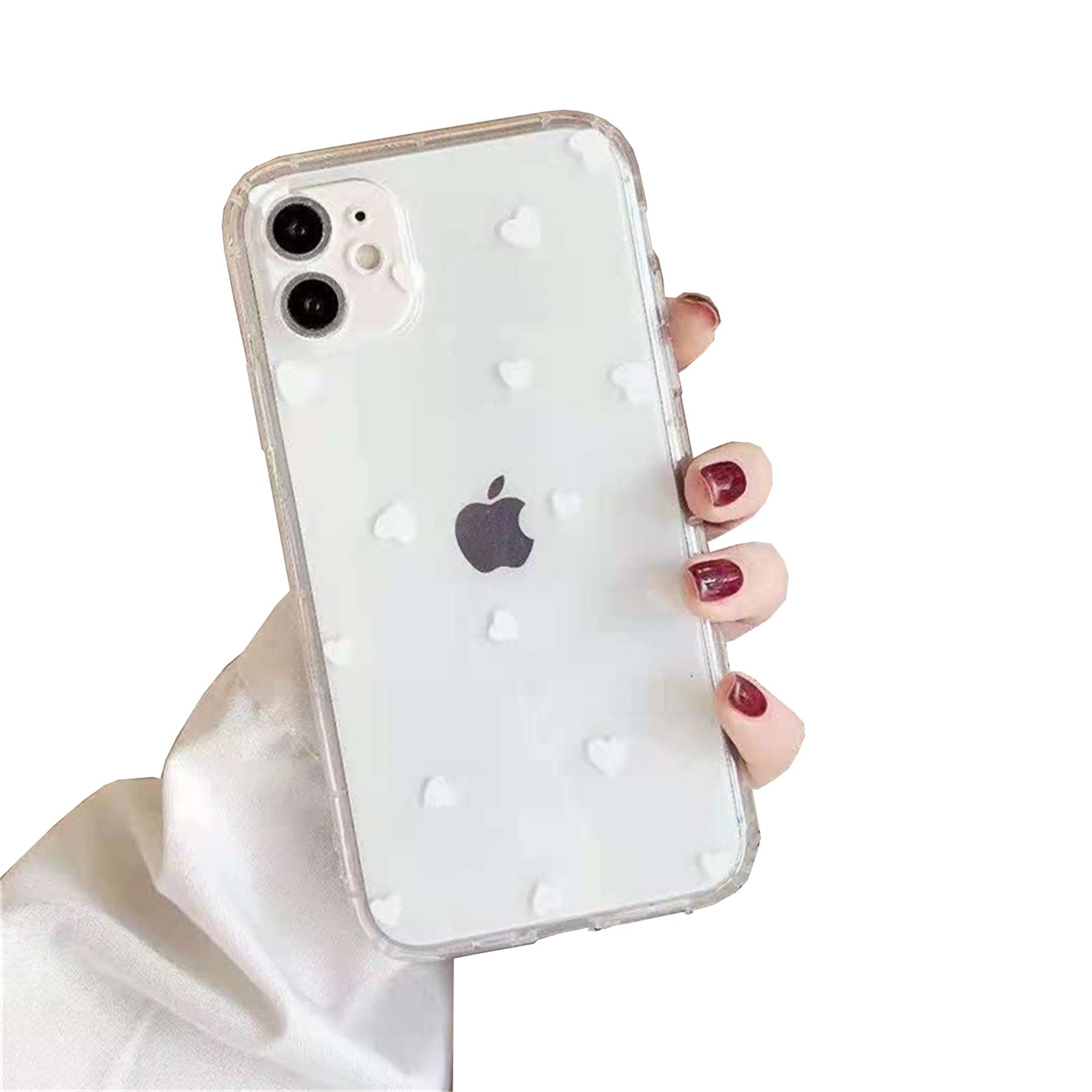 Einaily Hülle für iPhone 13 Case Crystal Clear Handyhülle Mode Chic Muster Ultra Dünn TPU Silikon Herz Bumper Stoßfest Kratzfest Schutzhülle für iPhone 13 Slim Case Cover