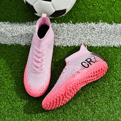 Image of Soccer Cleats for Mens Womens Indoor Turf Soccer Shoes Youth AG TF Training Football Boots Unisex