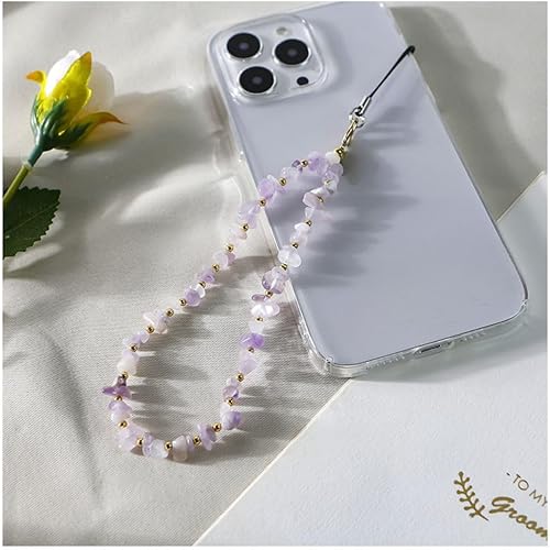 Miniatura 3 de tenghong2021 Llavero hecho a mano con cuentas de piedra natural degradado de piedra preciosa de cristal para teléfono, correa de cadena de muñeca